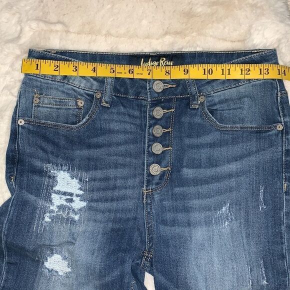 Indigo Rein Destructed Skinny Jeans Size 5 Juniors - Picture 9 of 11